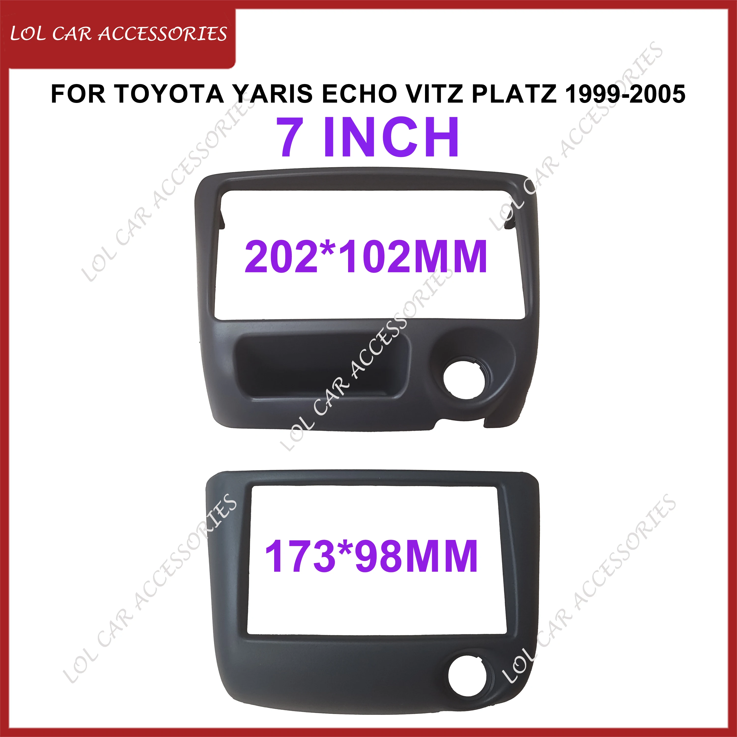 

For Toyota Yaris Echo Vitz Platz 1999+ Car Radio Android Stereo GPS MP5 Player Fascia Casing Frame 2 Din Head Unit Dash Cover