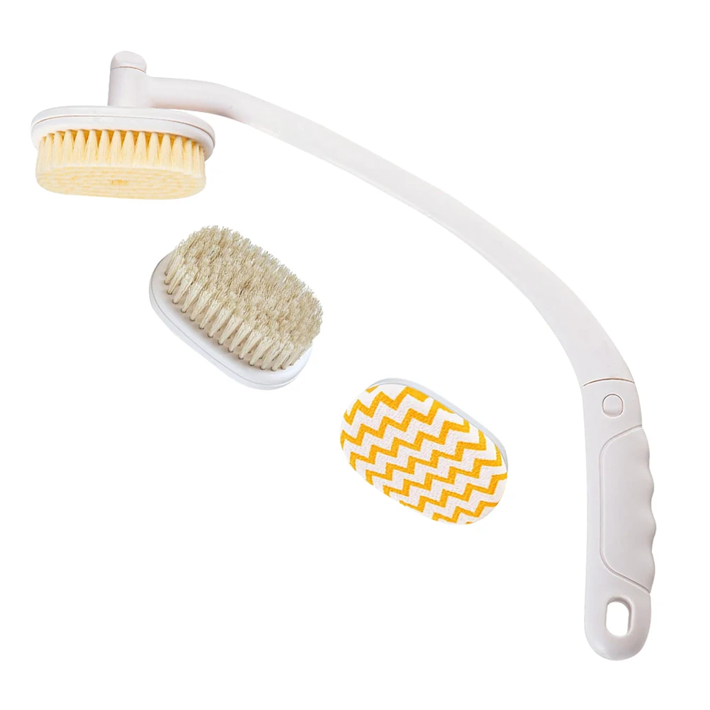 

1 Set Long Handle Bath Brush For Back Scrubber Body Shower Exfoliator Ergonomic Anti Slip Curved Handle Wet Dry Use Reaching