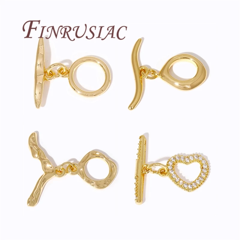 Fermoir à bascule OT plaqué or 18 carats pour bijoux, connecteurs de fermoirs de Bracelets, accessoires de bricolage, résultats de fermoir de collier