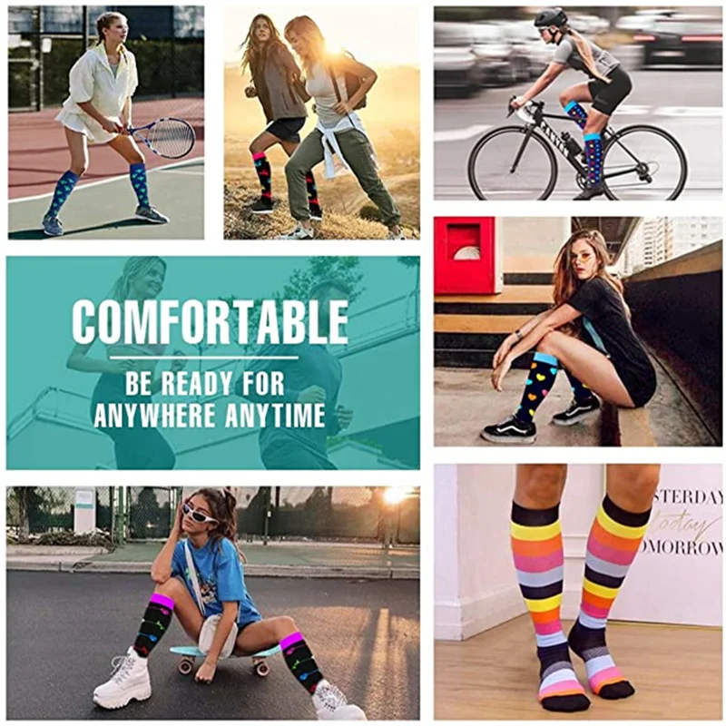 Compression Socks Women Men Medical Nursing Stockings 20-30 mmHg Sports Socks for Marathon Cycling Varicose Veins