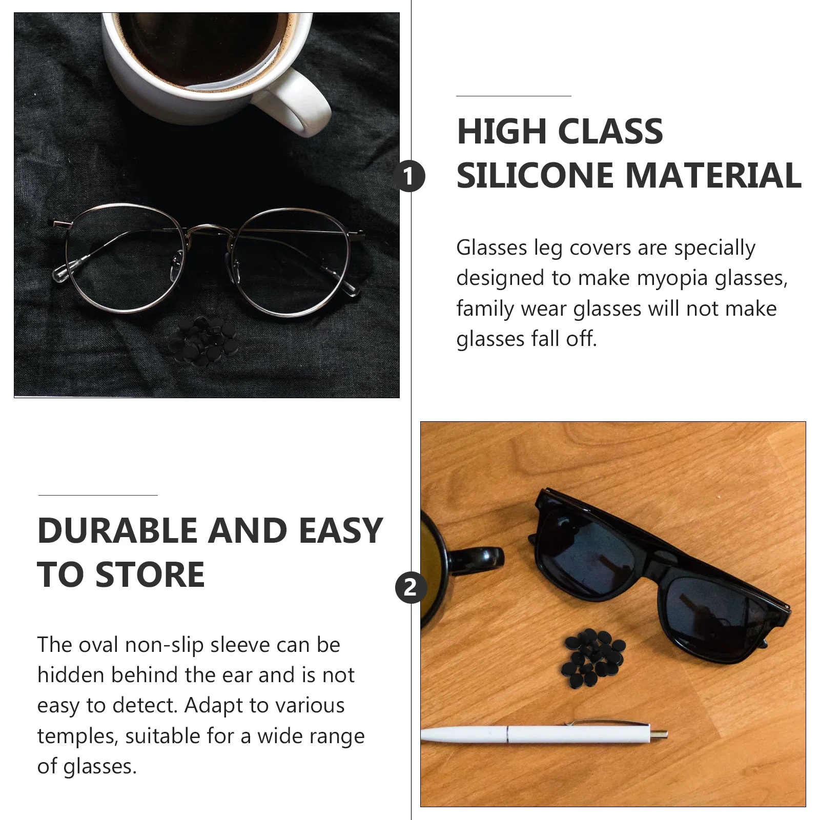 

40 Pcs Glasses Anti slip Covers Retainers Silicone Grips Ear Hooks Non slip Oval Leg Tips Eyeglasses Myopia Sports Outdoor