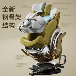 Full seat i-size certification for 0-12 year old newborn children 360 degree rotating safety seat for car use