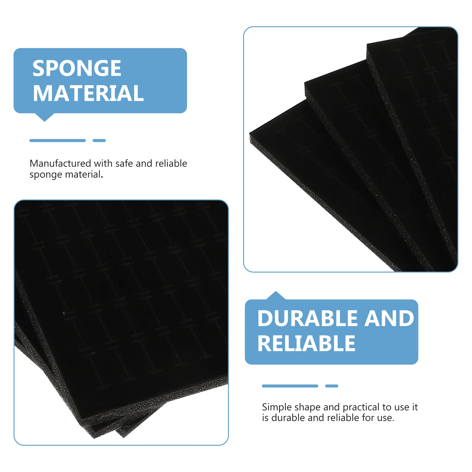 

4pcs Jewelry Box Insert Sponge 11"X7" Black Foam Pad For Earring Ring Display Jewelry Organizer Supply Mat Holder