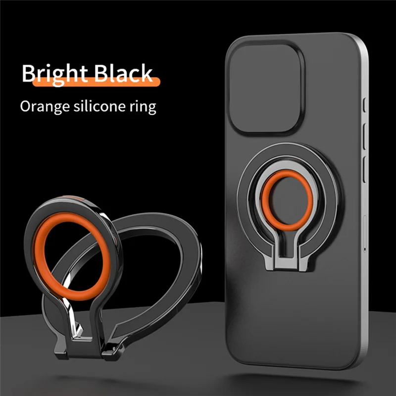 Magnetic Phone Finger Ring Holder Rechargeable Adsorbed 360° Rotating Foldable With Silicone Finger Ring-A74Z