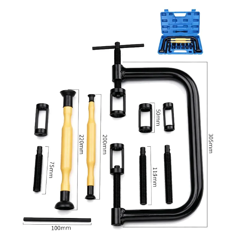 Carbon Steel For Auto Valve Spring Compressor with 5 Press Heads and Threaded Adjustment for Precise Compression