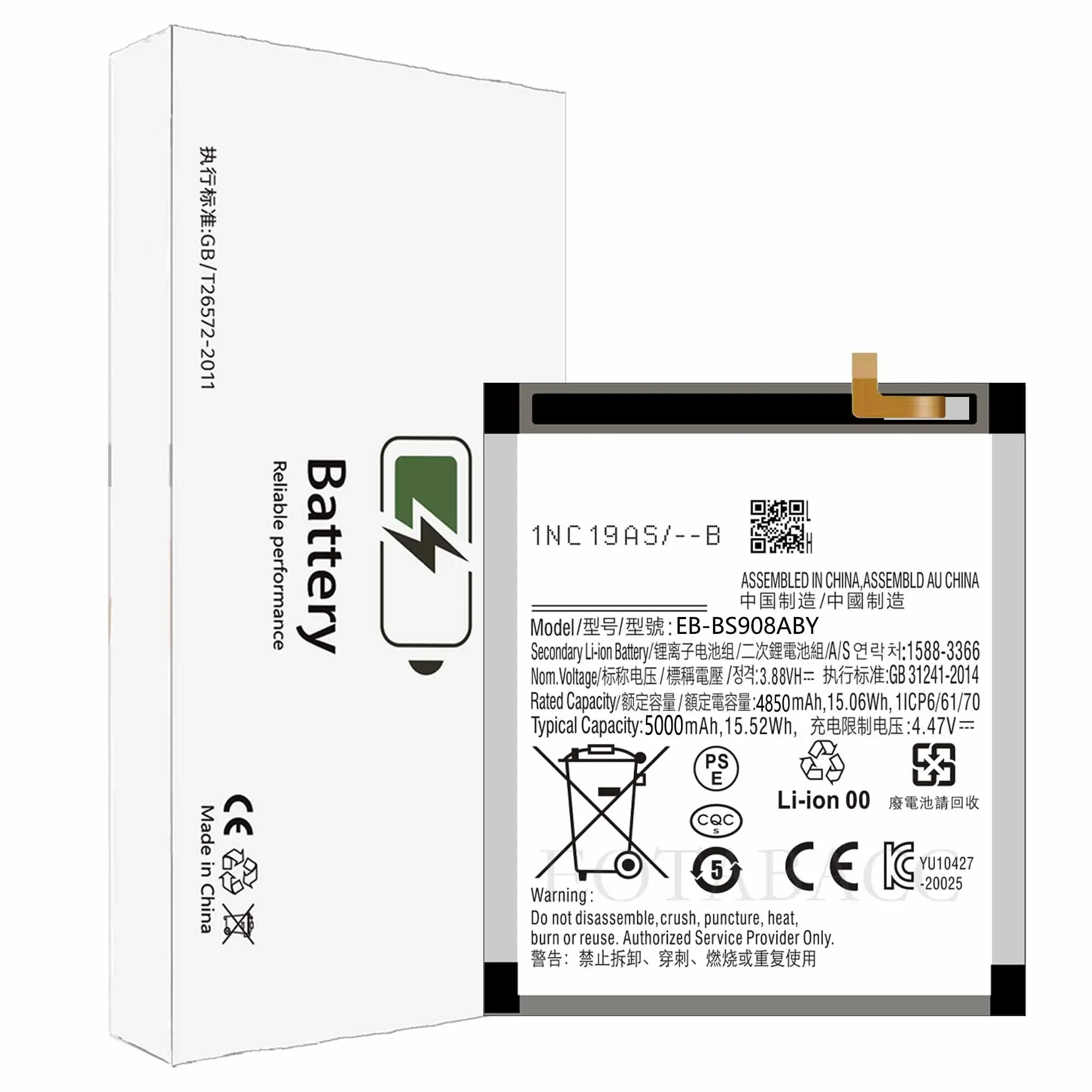 EOTABACC 100% New High Quanlity Battery EB-BS908ABY For Samsung S22 Ultra Battery +Tools