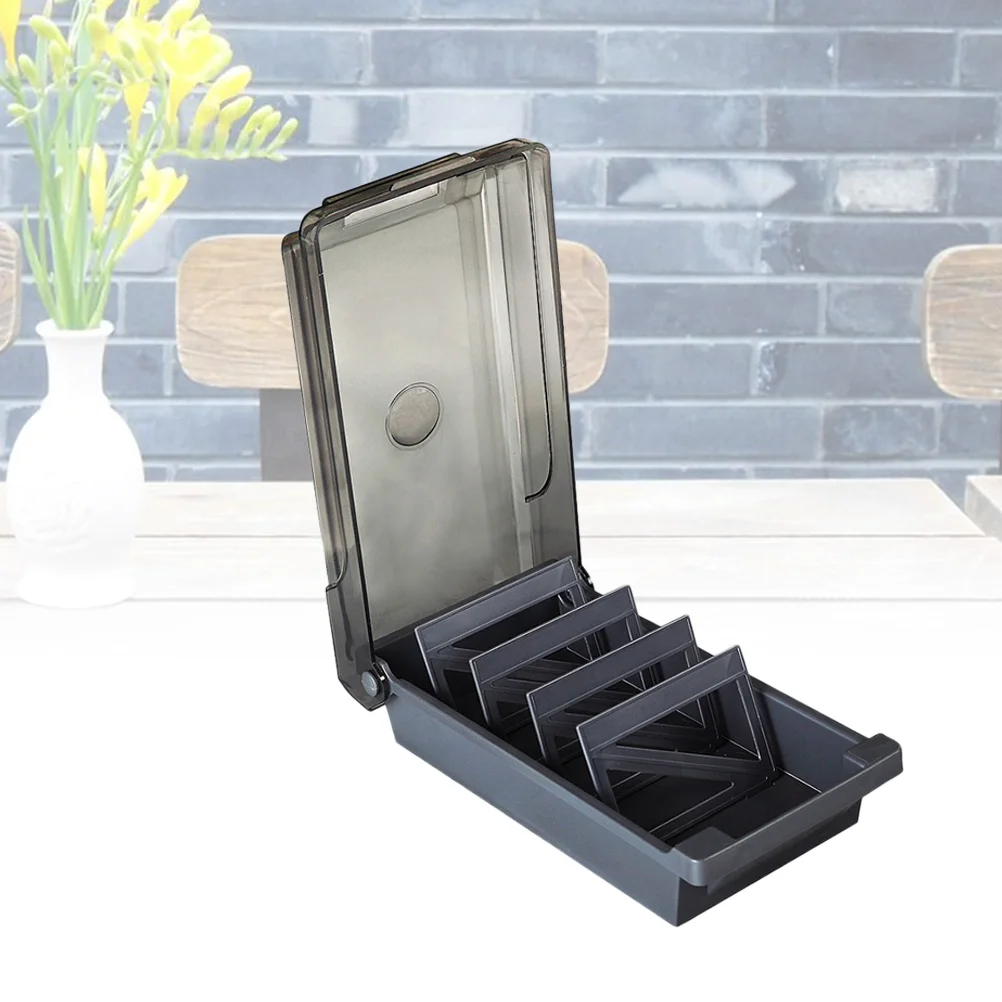 Business Card Holders Black Basket Labels Storage Boxes for Organizing File Name Case