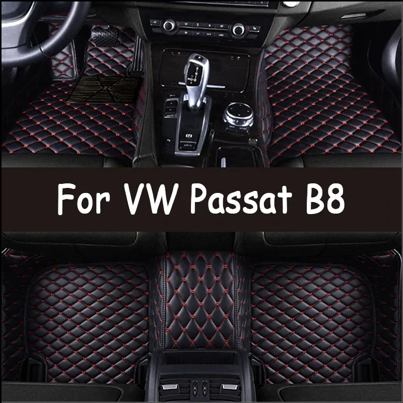 Car Floor Mats For VW Volkswagen Passat B8 GT 2015~2022 Durable Rugs Protective Carpets Luxury Leather Mat Car Accessories 2016