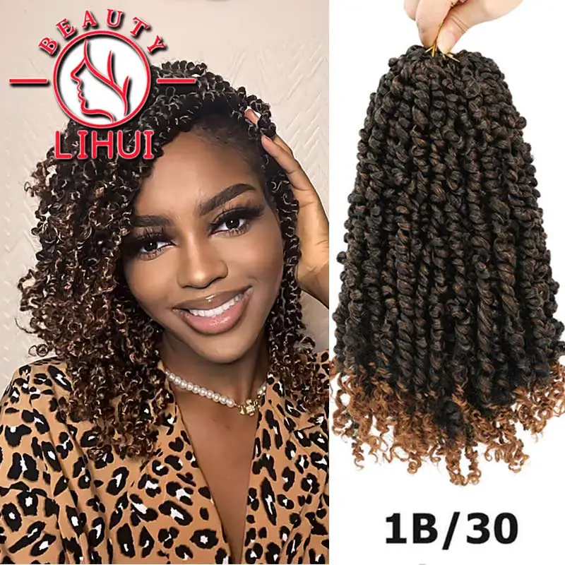 Paixão Torção do Crochet Cabelo 6/8/12/18 Polegada Pré-Enrolado Tranças De Crochê Curto Bob Para As Mulheres Negras Sintéticos Extensões Do Cabelo