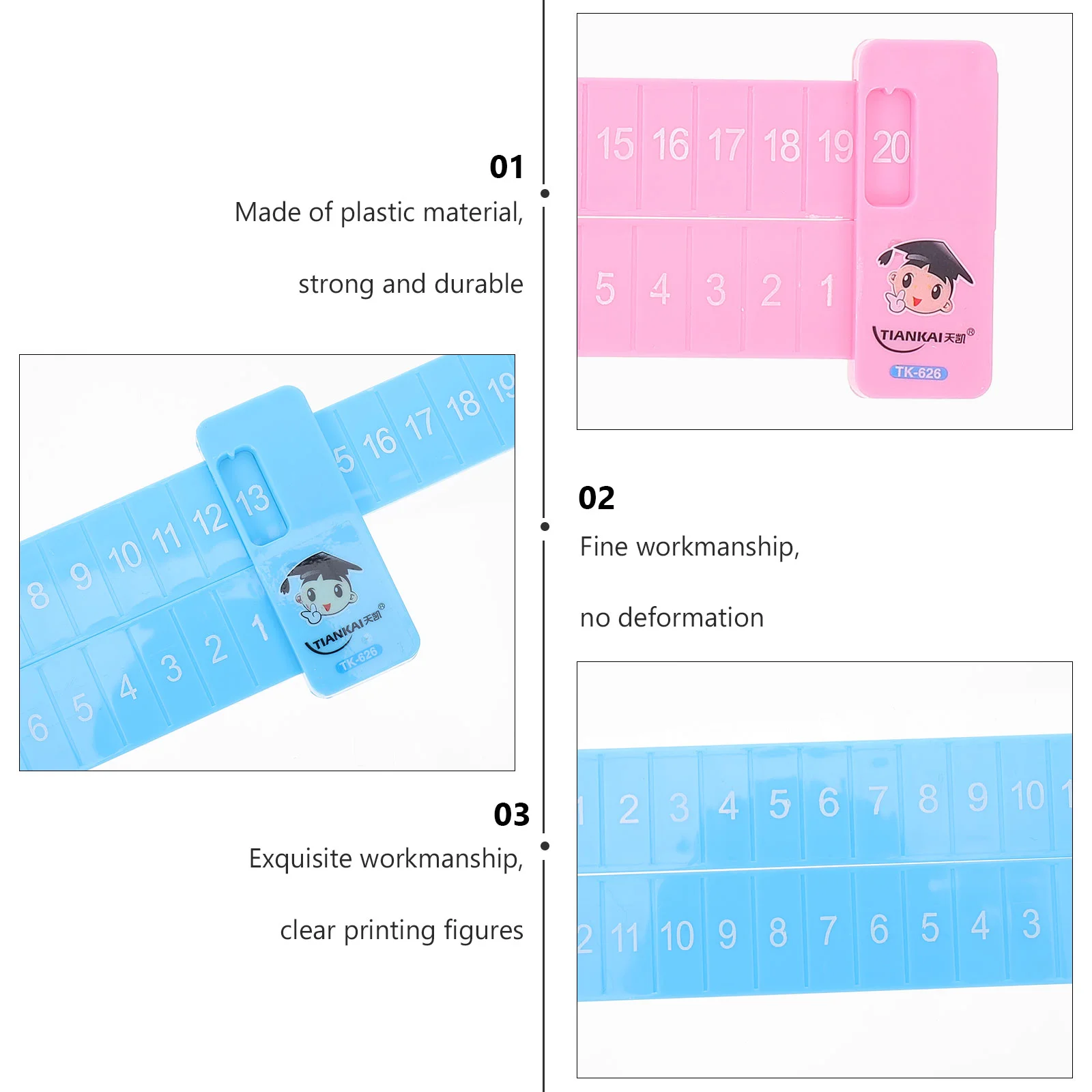 2 Pcs Math Ruler for Addition Children Number Rulers Learning Numbers Matching Household Portable