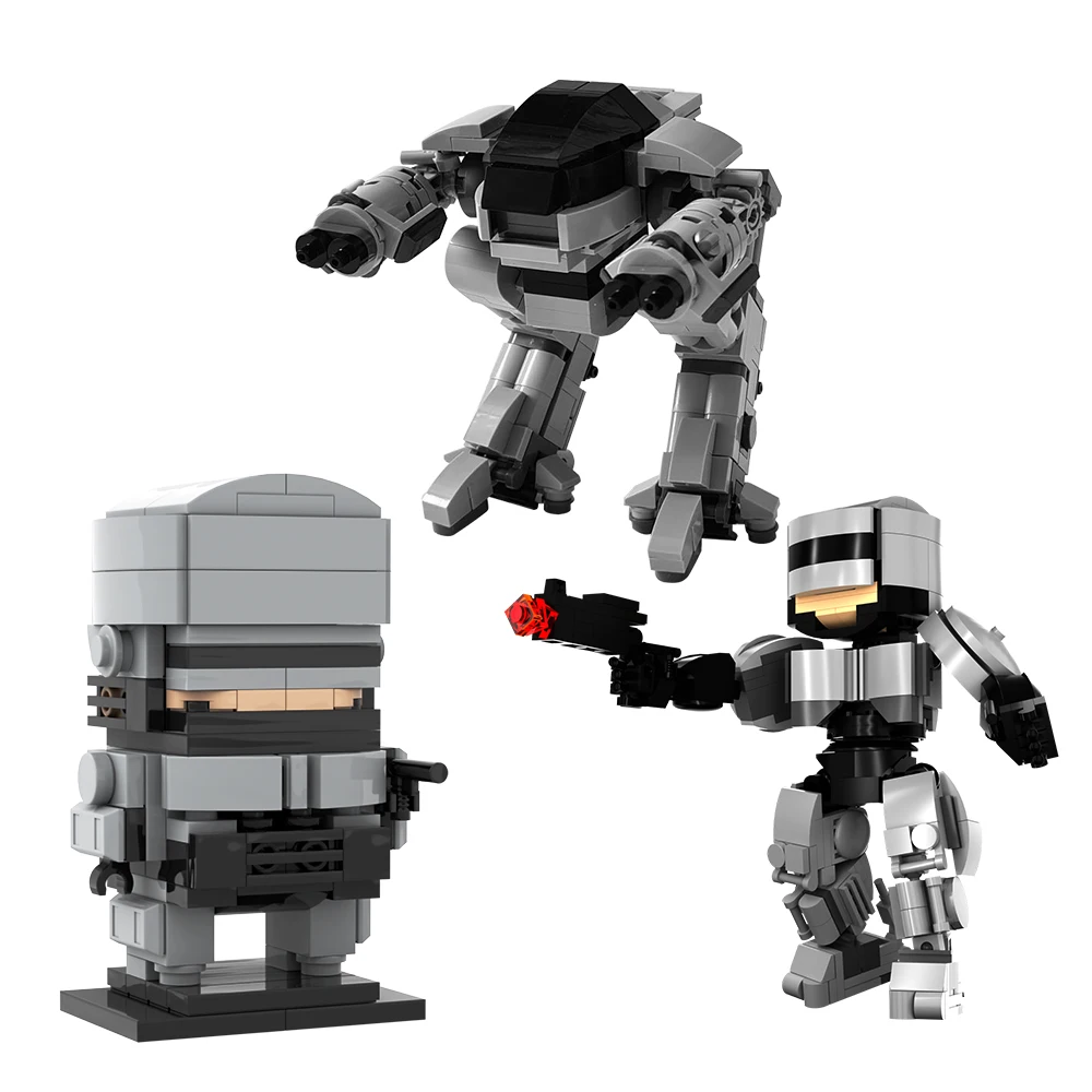 MOC Robocop Robot Building Block Mechanical War Police Action Movie Figure Model Building Block Educational Toys For Kid Gifts