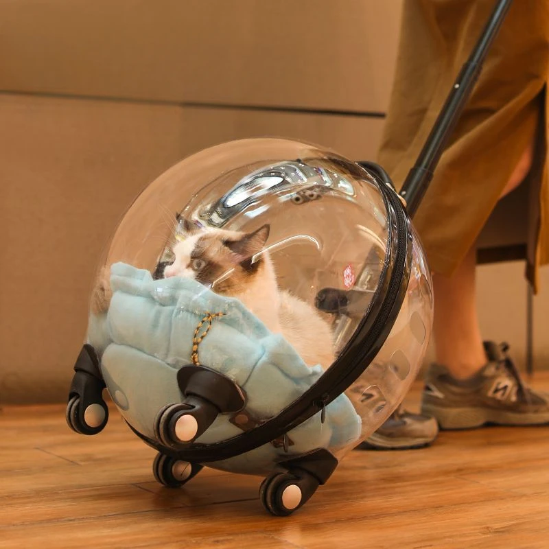 

Cat Bag Outdoor Portable Trolley Case Space Capsule Cats Backpack Diaper Bag Large Capacity Transparent Pet Cat Carriers
