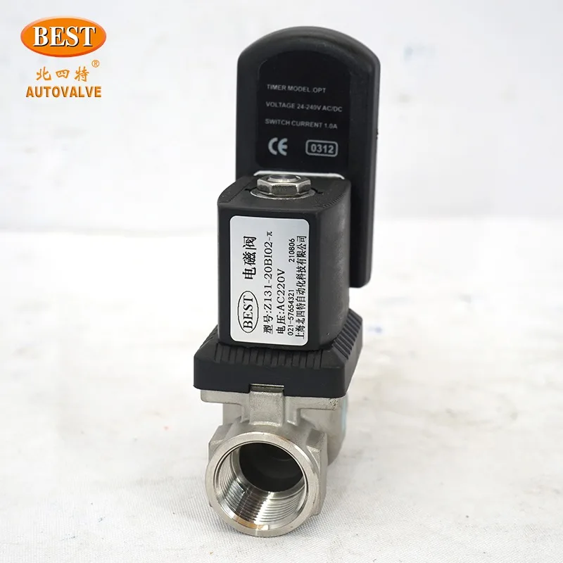 Hot Sale Factory Price solenoid valve with timer coil Z131-B SS304 2 Way 12v 24v dc 220v ac Normally Closed open solenoid valve