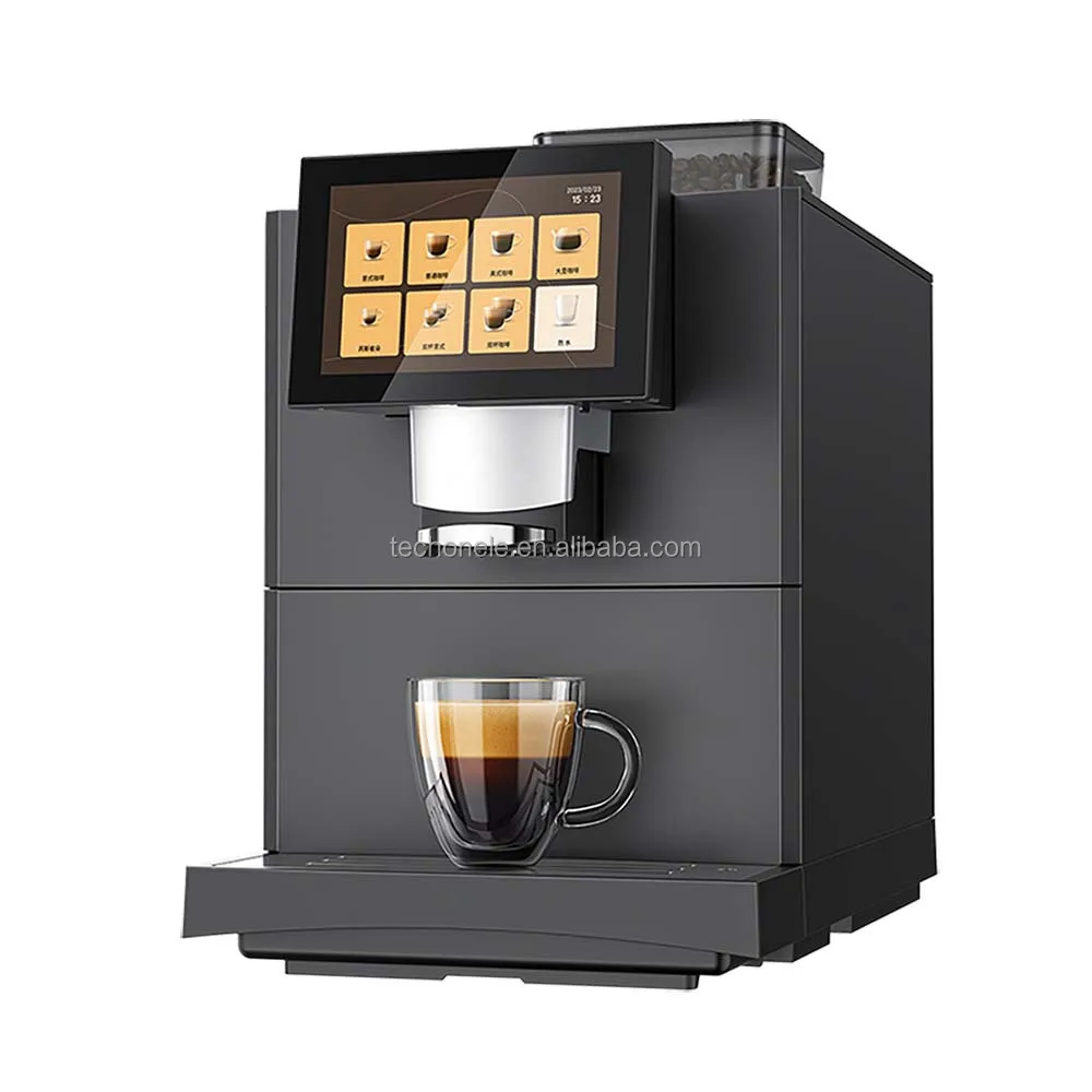 7 Inch Full Automatic Espresso Coffee Maker Stainless Steel Touch Screen Programmable Machine Electric 220V for Car Hotel Use