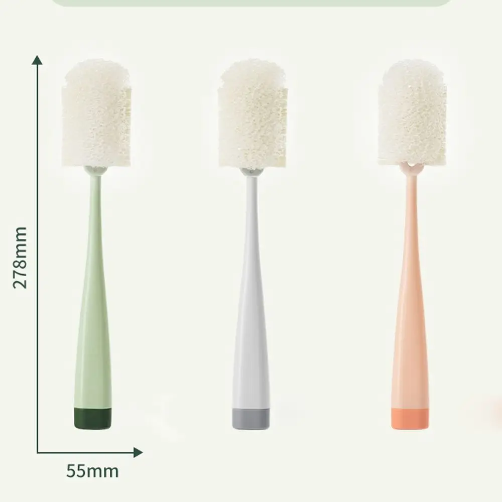Brush With Handle Milk Bottle Brush Sponge Extrudable Kitchen Tools Water Cup Brush Baby Bottle Brush Long Handle view 6