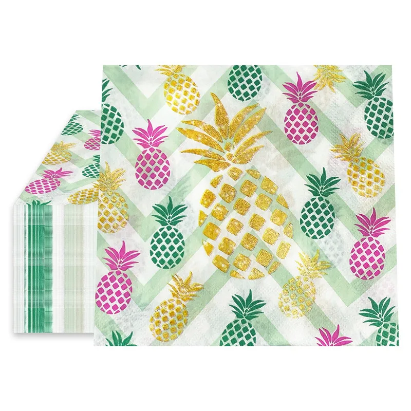 

20Pcs/pack Colorful Pineapple Fruit Printed Table Napkins Paper Tissue Birthday Wedding Party Decoration Supplies