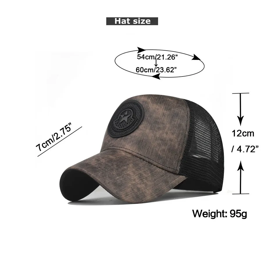 Trucker Hats for Men - Baseball Cap Adjustable Snapback Breathable Classics Mesh Back Cap