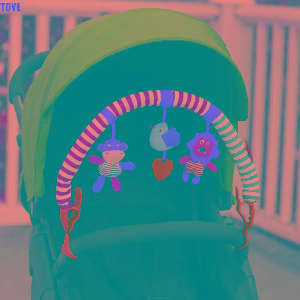 Hochets de berceau en coton PP, jouets en peluche musicaux, éducation précoce, poupée poussette, lit suspendu, pendentif cloche, jouet doux