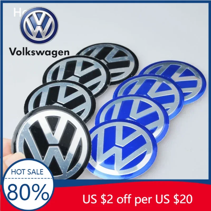 

Наклейки на центральные колпаки колес для Volkswagen VW, 4 шт., 56 мм, эмблема, значок, декор для Volkswagen GTI R-Line R Polo T5 Golf Passat