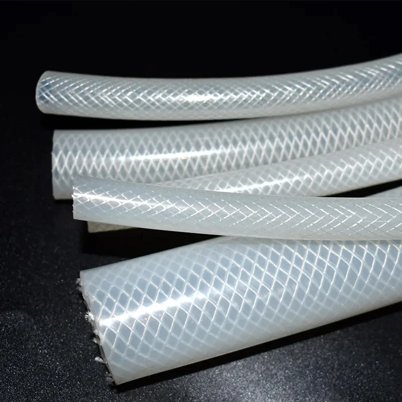 

1m/Lot ID 3-50mm Food Grade Silicone Hose Heat Resistant High Pressure Explosion-proof Tube Double Layer Braided Rubber Hose