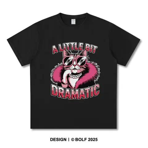 Women's A Little Bit Dramatic Printed T-Shirt 100% Cotton Oversized Playful Graphic Tees for Men Summer Tops Theater Streetwear