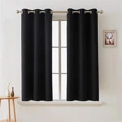 Black Blackout Thermal Insulated Curtains for Living Room Bedroom Window Treatment Soudproof Curtain Panels