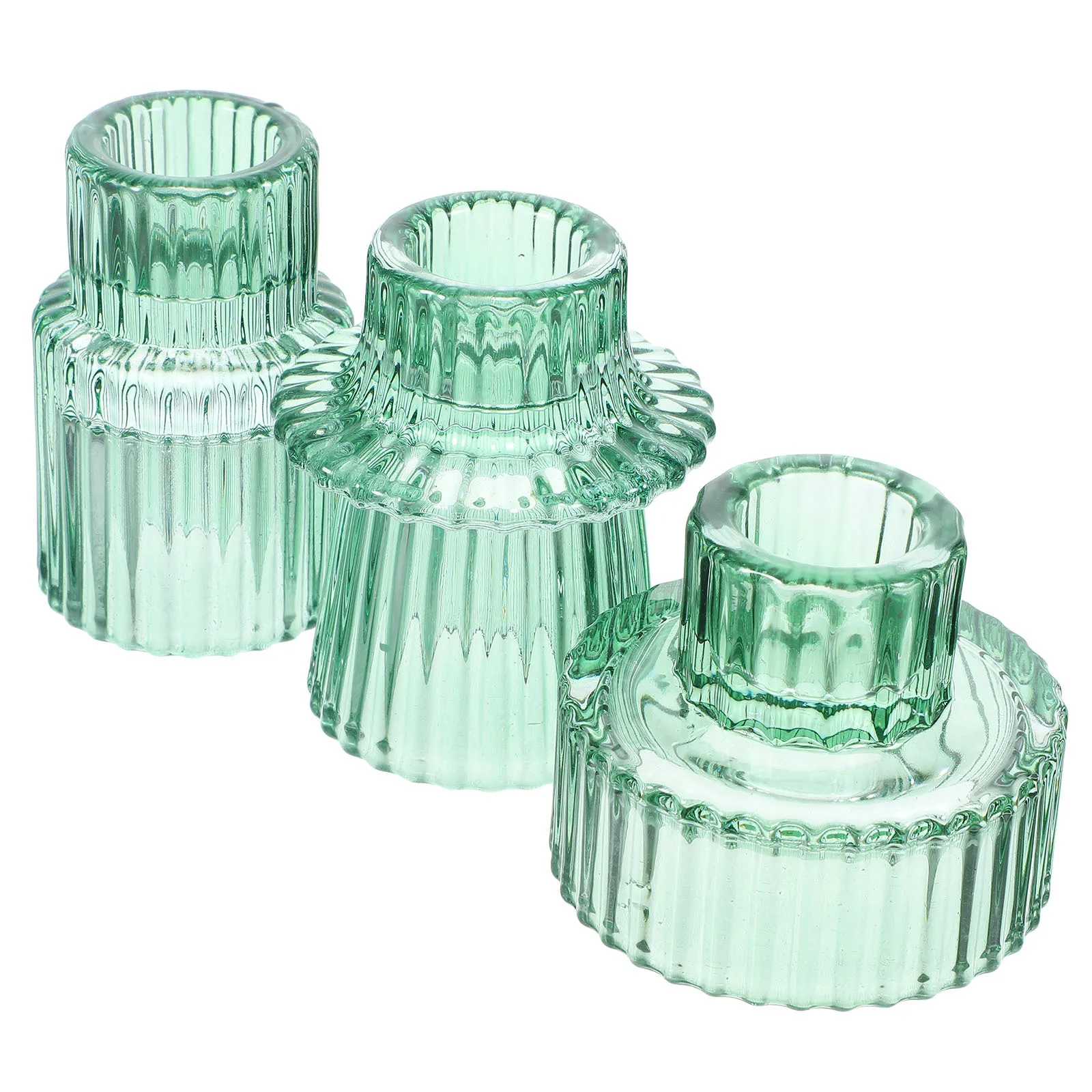 3Pcs Glass Candlesticks Holders Taper Stand Wedding Party Decoration Glass Candlestick Pillar Holder