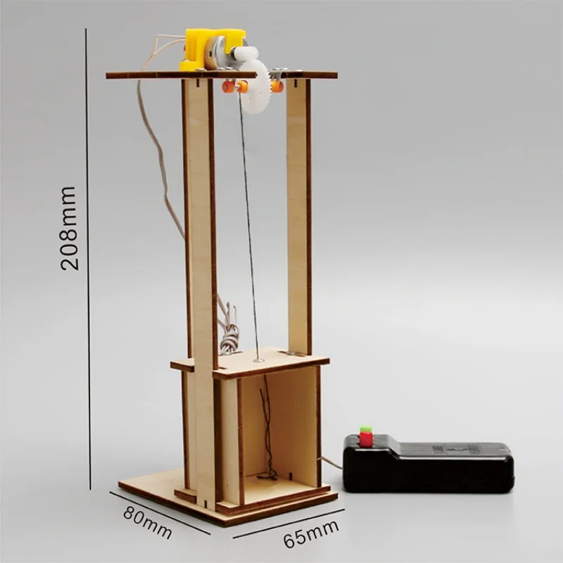 Diy Wooden Handicraft Science Experiment Elevator Lift Toy Scientific Experiment Toy Assembly Puzzle Teaching Tool