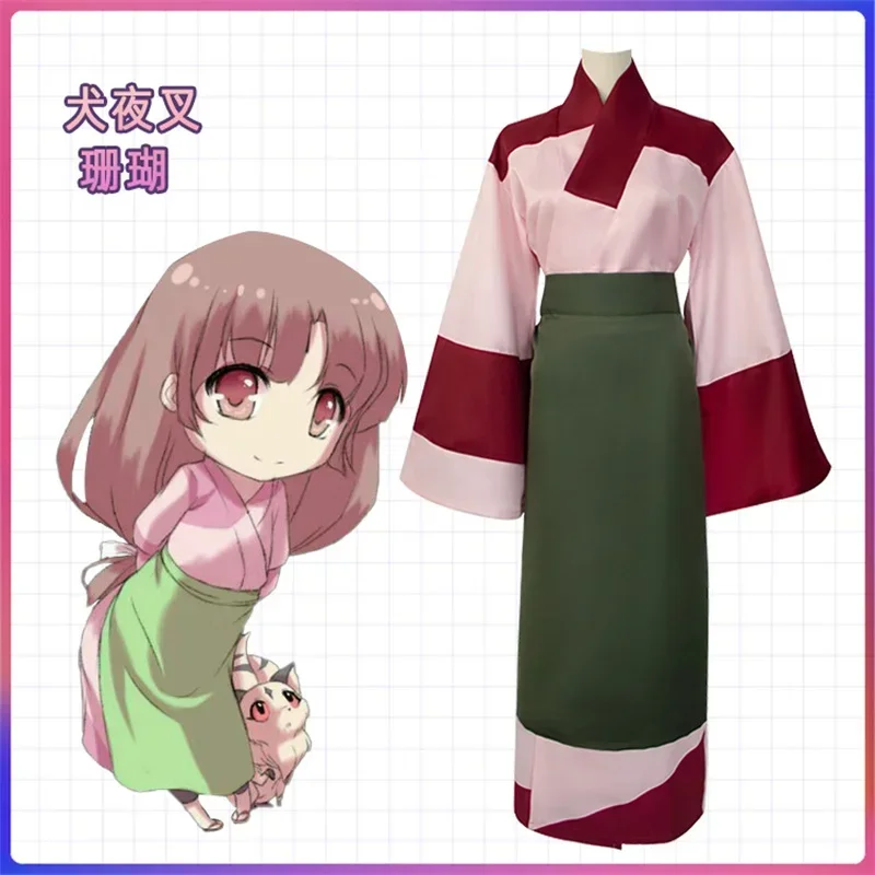 Anime Inuyasha Sango Cosplay Costume Halloween Apron Lining Uniform for Adult Man Woman Carnival Party Japanese Kimono Suit