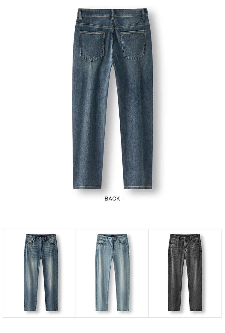 Semir Men Jeans Vintage Washed Elastic Cotton Soft Slim Leg Versatile Fashion 2026 Casual Daily Street Wear