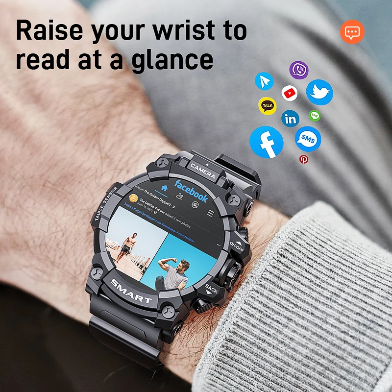 appllp 6 New 2022 Men Smart Watch  Network Flip Camera 1.6 Inch Android 9.0 Outdoor Sports Pedometer Tracker GPS Sim Call Clock