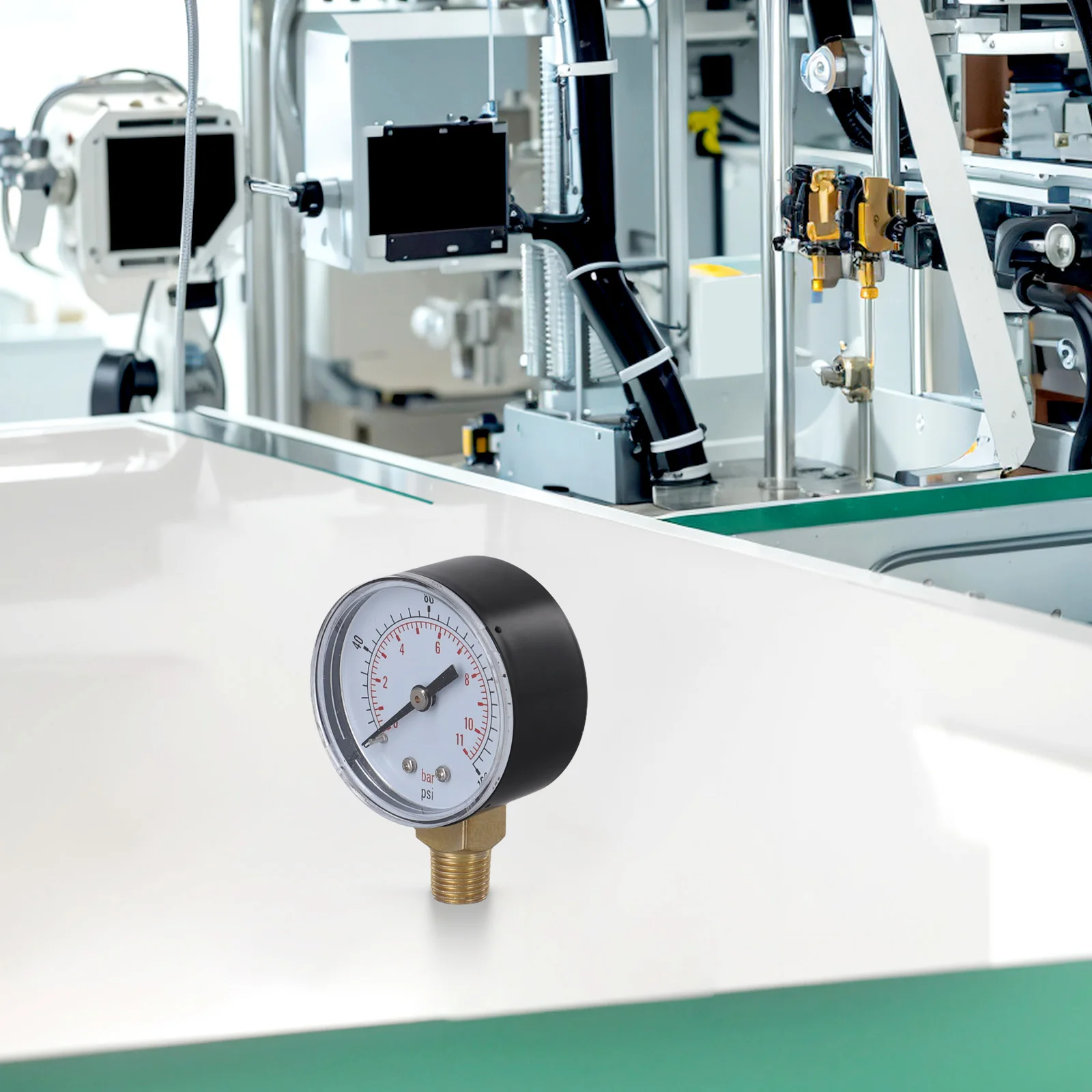 مقياس الضغط البديل عالي الجودة شعاعي رقمي BSPT لـ شعاعي مثبت 0-15psi 0-160psi 0-300psi 1/4 بوصة