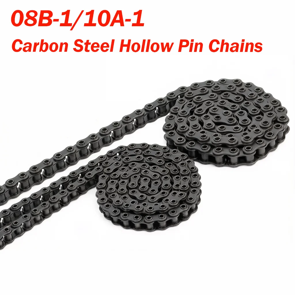 1.5 Meter Hollow Pin Chain 08B-1/10A-1 Industrial Transmission Hollow ChainShort Pitch Roller Chain Carbon Steel