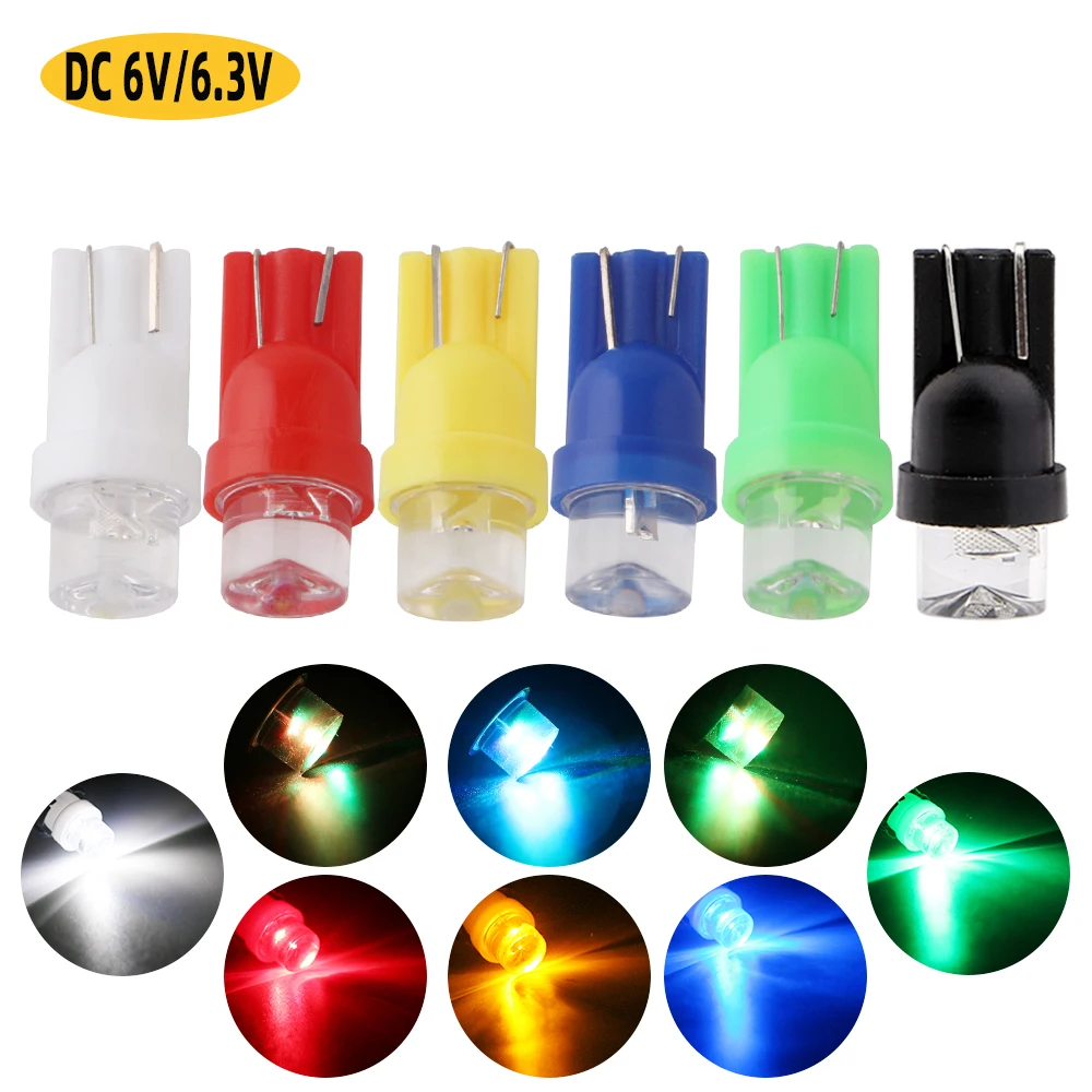 20PCS DC6V 6.3V 555 T10 194 168 Concave Lens LED Bulb Arcade Pinball Battery Game Machine Light White Red Blue Green Amber RGB