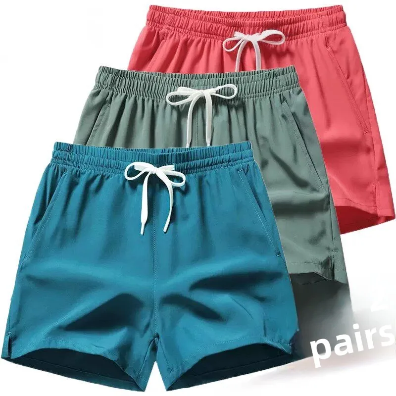 

Ice Silk Three-quarter Length Men's Shorts Breathable Fitness Running Quick-drying Four-quarter Mid-pants Summer Polyester Fiber