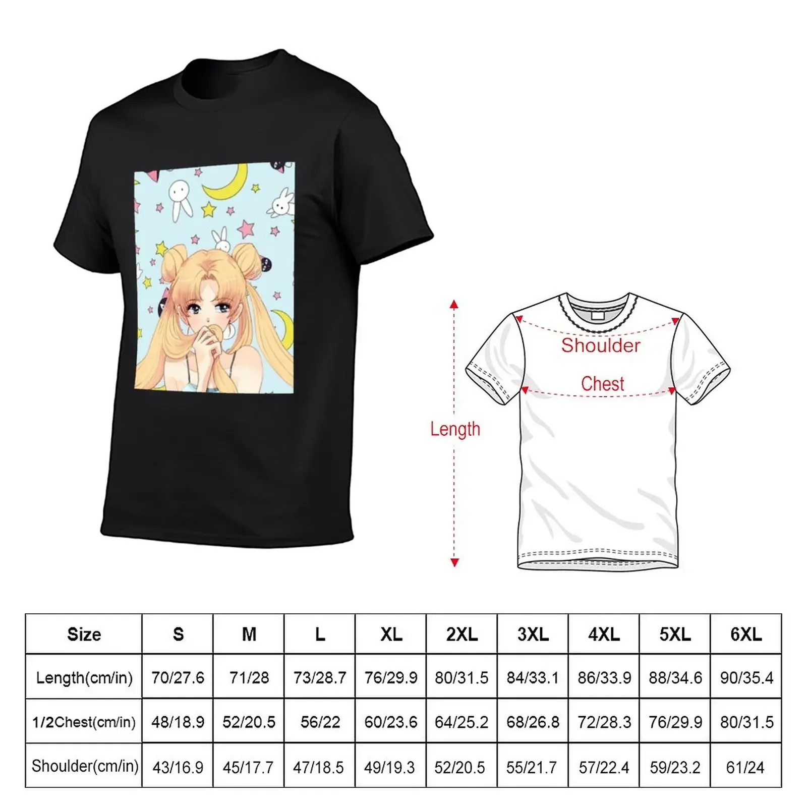 New Shy Usagi( sailormoon) Graphic T-Shirt t shirt man vintage t shirt custom t shirts korean fashion mens graphic t-shirts pack