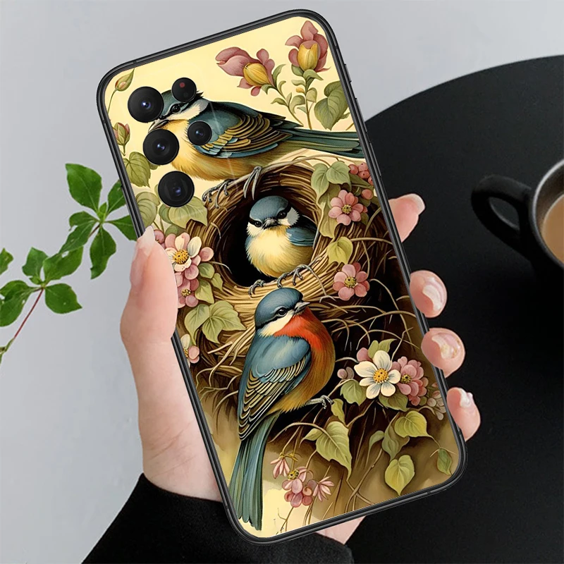 Funda de teléfono de pájaros para Samsung A35, A55, A54, A15, A25, A05s, A05, A22, A24, A52, A33, A34, M34, M14, M54, M23