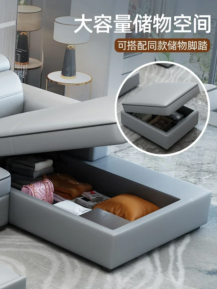 Simple Modern Technology Fabrics Sofa Bed Small Apartment Living Room Multi-Functional Sofa Bed Corner Storage 2023 New