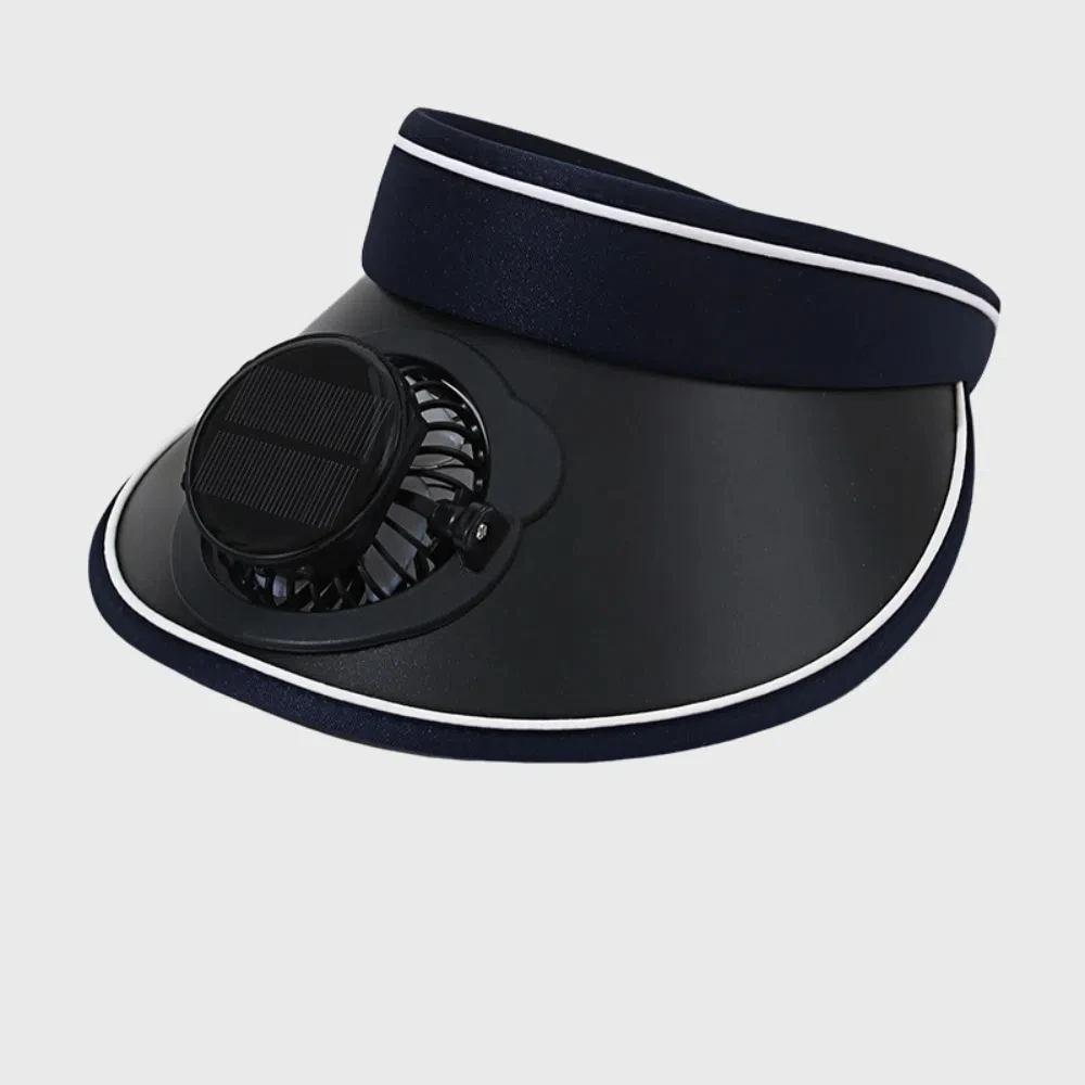 

New Solar Powered Charging Cooling Fan Hat Large Eaves UV Protection Sunscreen Cap Breathable Empty Roof Summer Hat Men Women