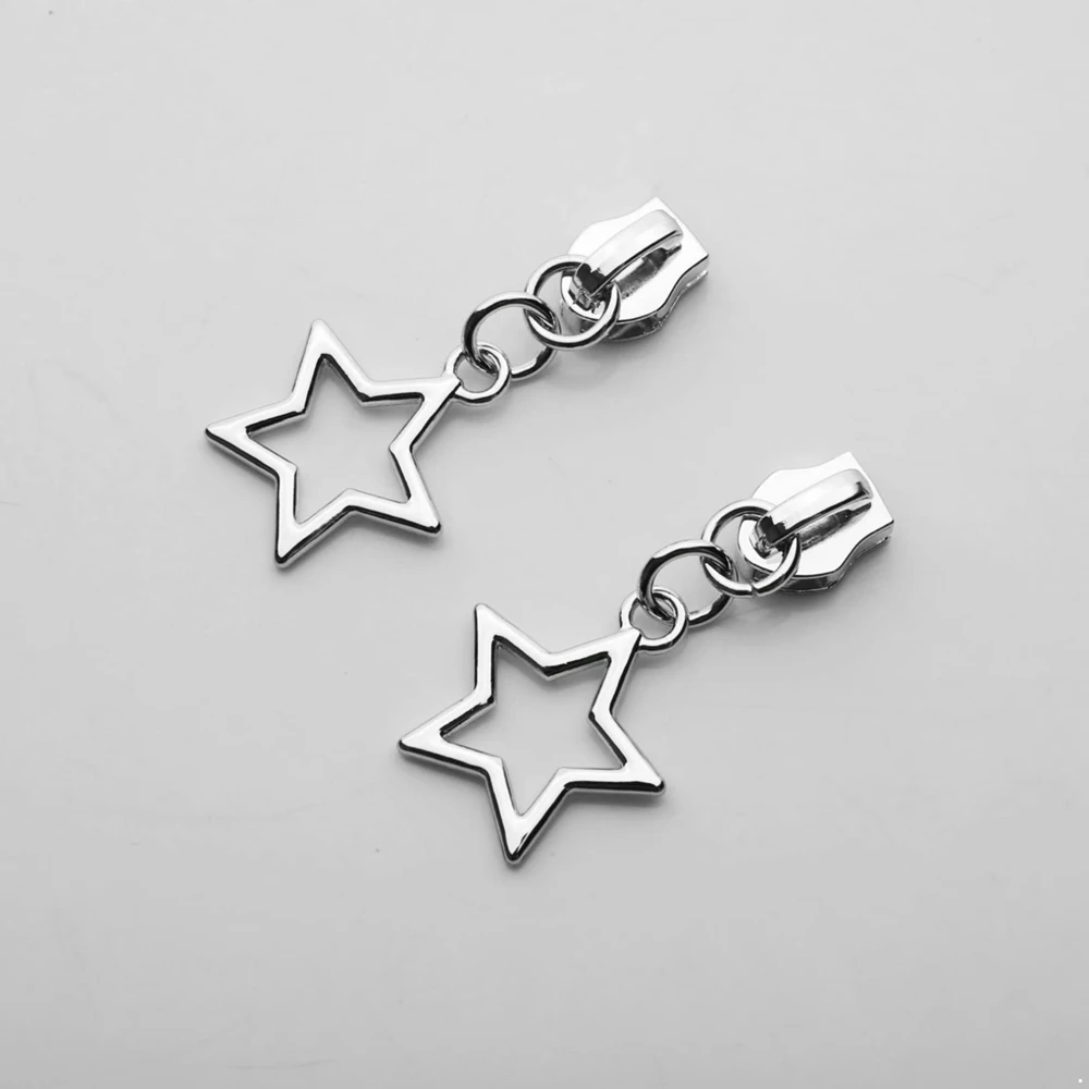 10/20Pcs 5# Star Shape Zipper Sliders Zip Head Metal Replacement Zipper Head For Jeans Coats Jackets Sewing Accessories Supplies