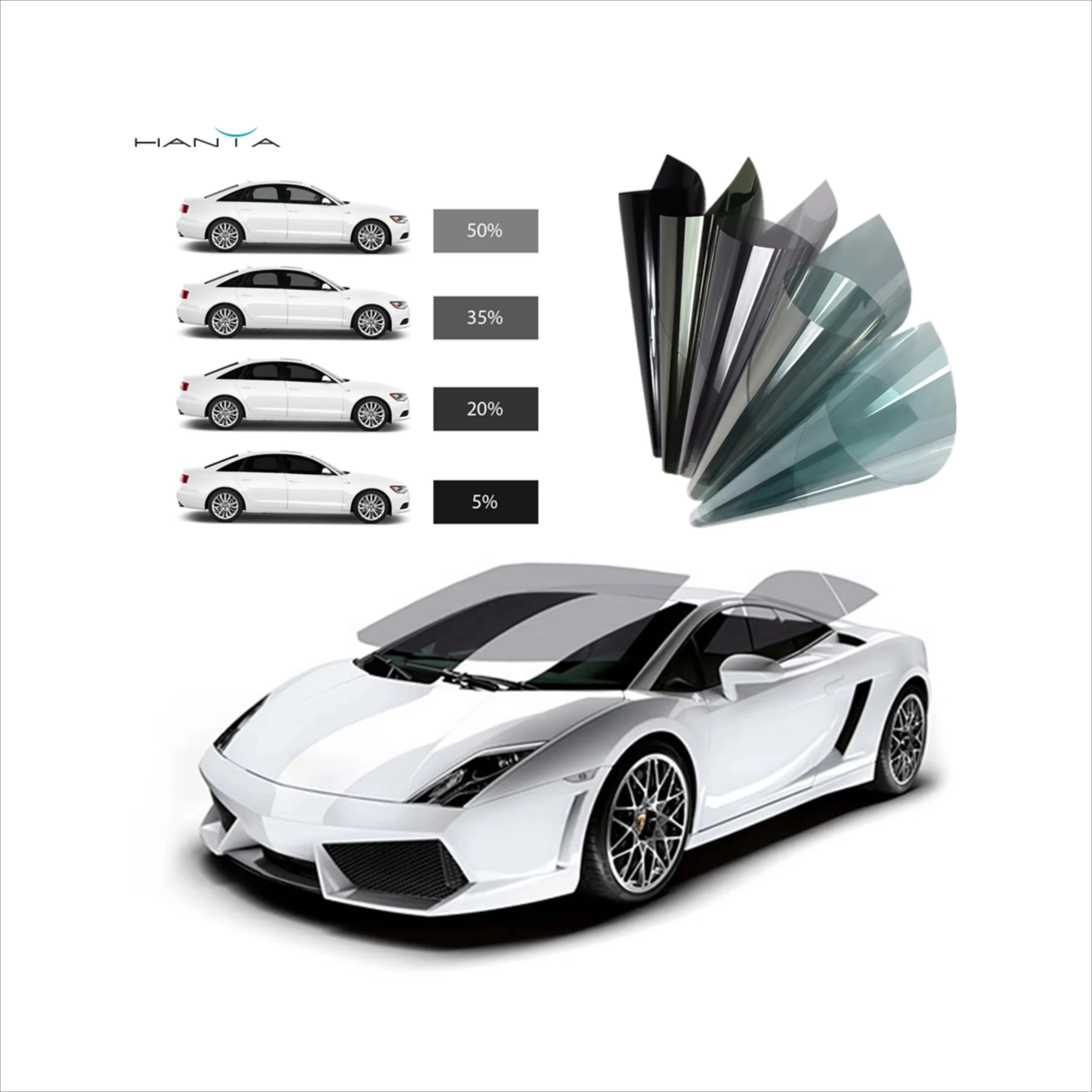 

Legendary Auto Parts Sun Heat Control Nano Ceramic Solar Car Window Tint Film Uv Protection 2 Ply 5% 30% 70% Vlt Auto Tint Film