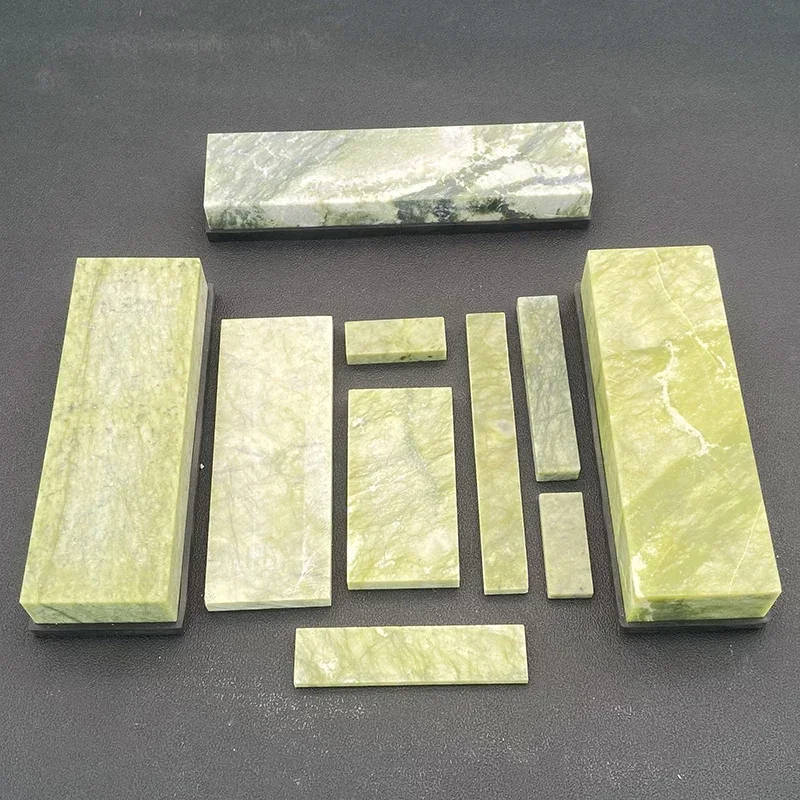 Big green sharpening stone base Natrual agate Boron carbide whetstone bar kitchen knife sharper oil honing whetstone Apex edge