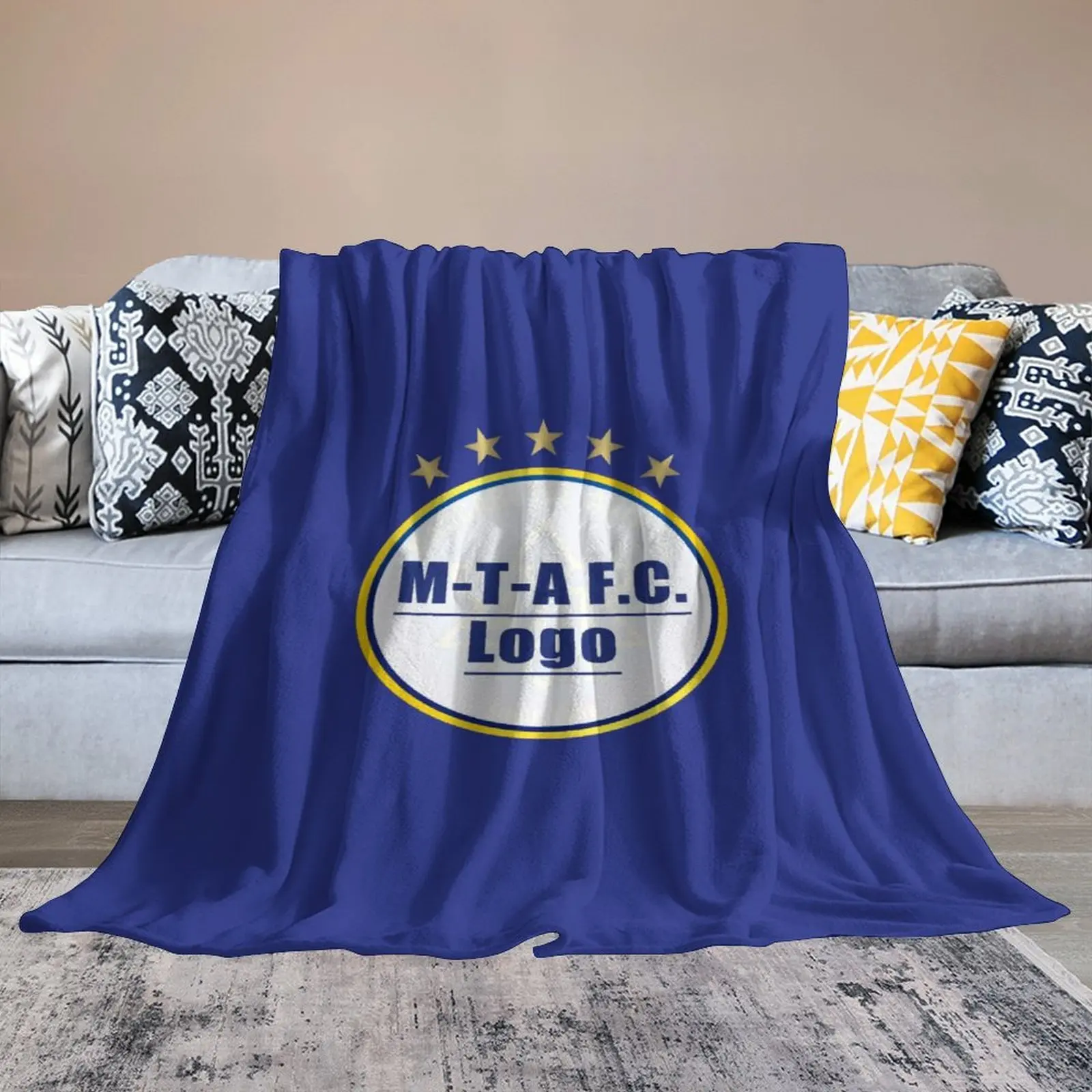 

Israel Maccabi Tel Aviv Throw Blanket Sofa Couch Cover Soft Cozy Microfiber Flannel Huggl Quilts Bed Blankets