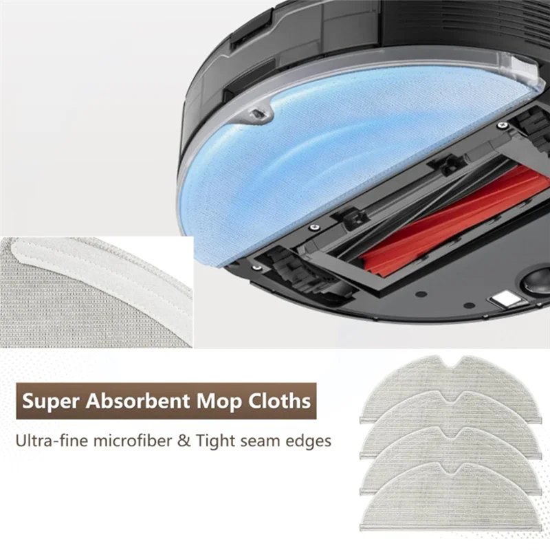 ABZA-สําหรับ Roborock Q8 Max +/Q5 Max +/Q5 Pro +/Q5 Duoroller + เครื่องดูดฝุ่นลูกกลิ้งแปรงด้านข้างกรองMop Padฝุ่นกระเป๋า
