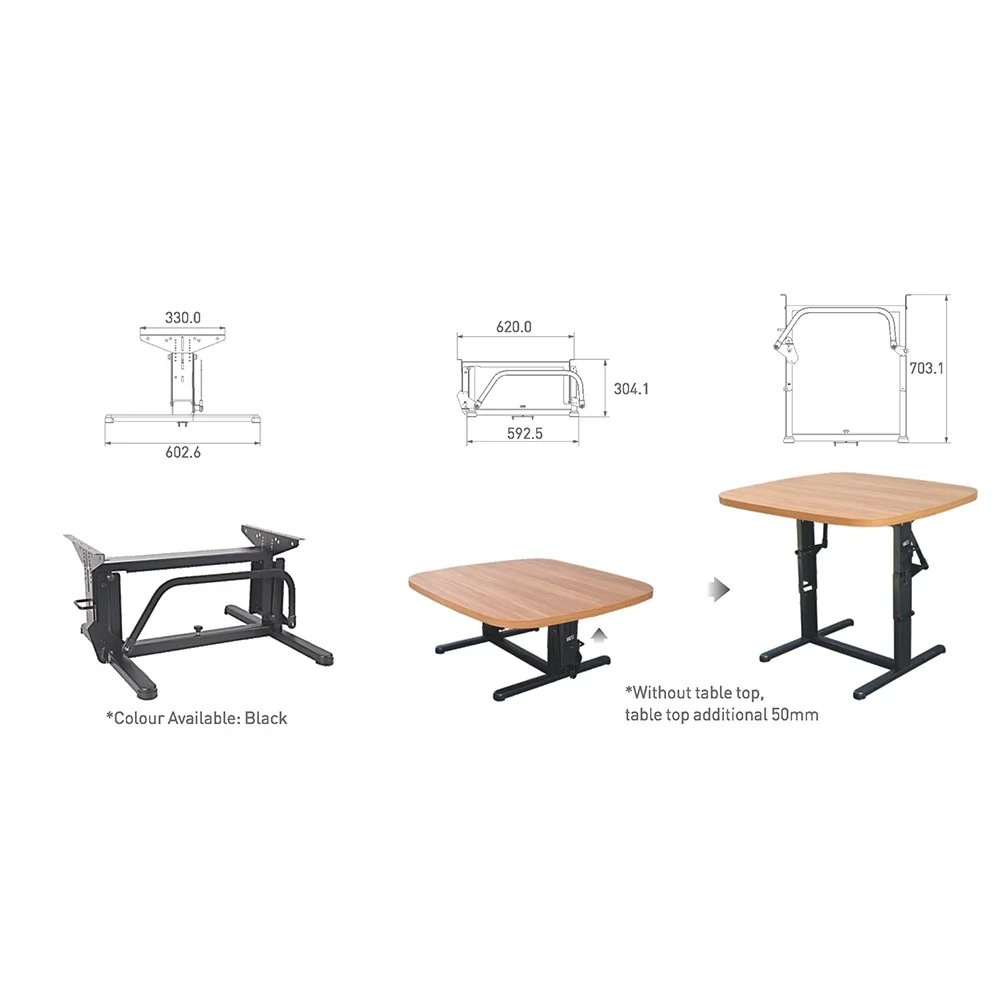 RV caravan adjustable table leg Mount with swivel caravan support legs Aluminium alloy Foldable Movable RV Folding Table Leg