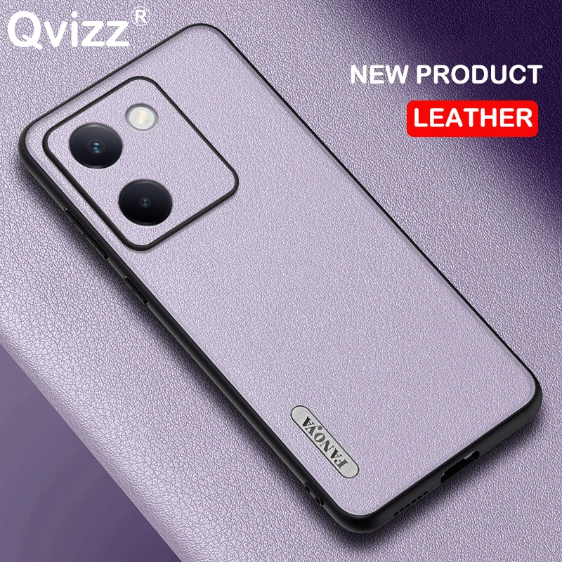 for vivo Y100 (China) Phone Case Leather Luxury Frosted Vegetable Tanning Ultra-thin Soft Edges Cute Cover vivoY100 China V2313A