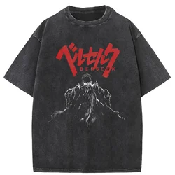 Hip Hop Anime Graphic T Shirt Men Streetwear T-Shirt Retro Vintage Washed Men Harajuku Cotton Casual Short Sleeve Tshirt Tops
