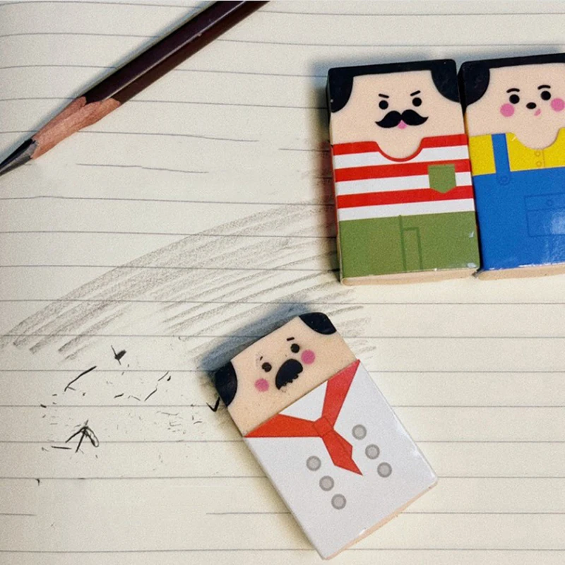 1Pc Creative Baldness Old Man Eraser Pencil Eraser Student Stationery School Office Supplies for Kids and Students