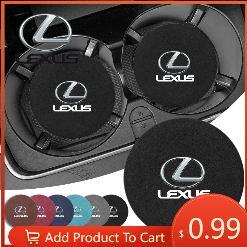 

Interior Stickers Car Leather Water Coaster Non-Slip Mat Car Bottle Holder Insert Pad For Lexus CT200H IS250 RX300 RX350 RX450H