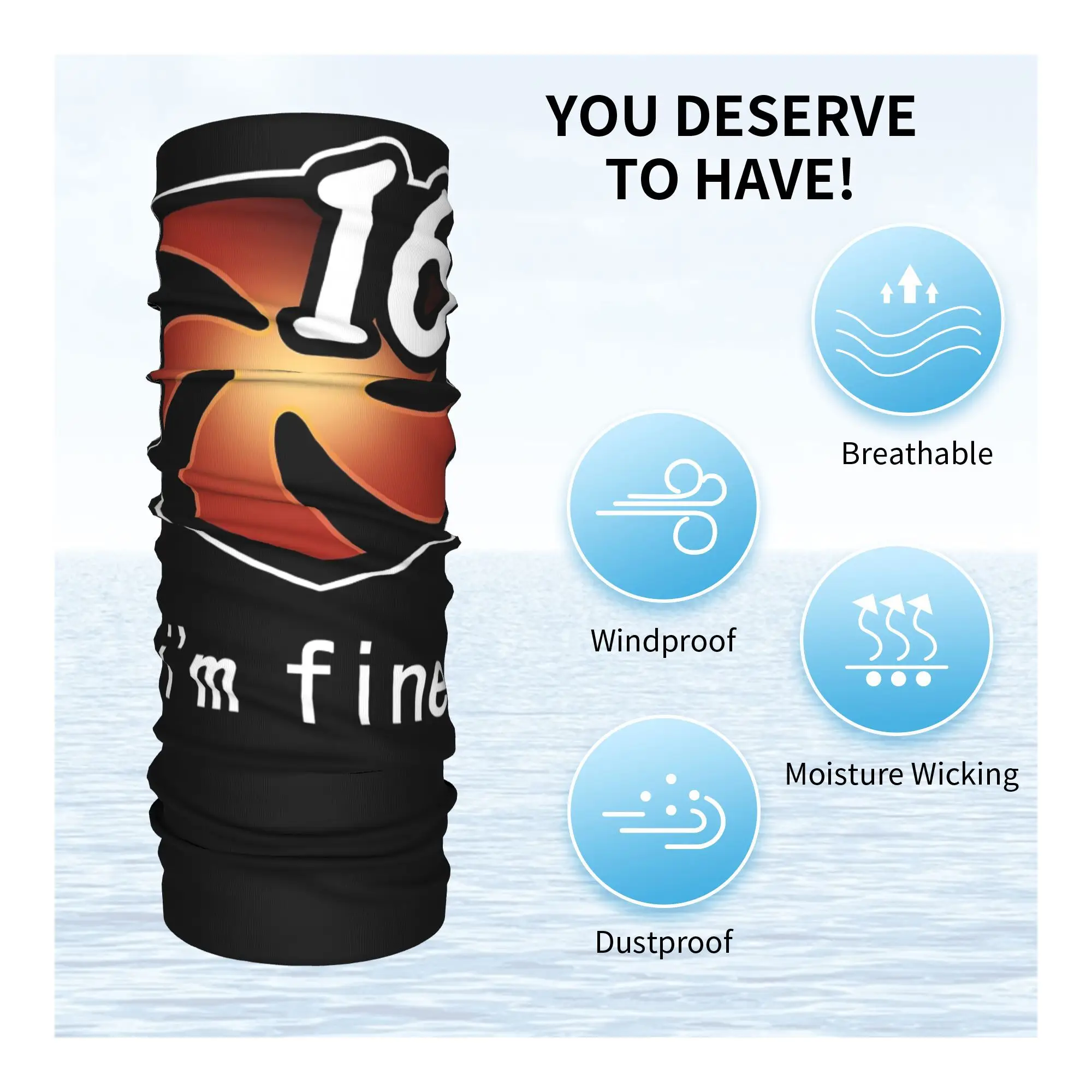 I'm Fine Vuln Stacks [FFXIV] باندانا الرقبة الجراب قناع مطبوع وشاح متعدد الوظائف عقال الرياضة في الهواء الطلق للجنسين الكبار قابل للغسل